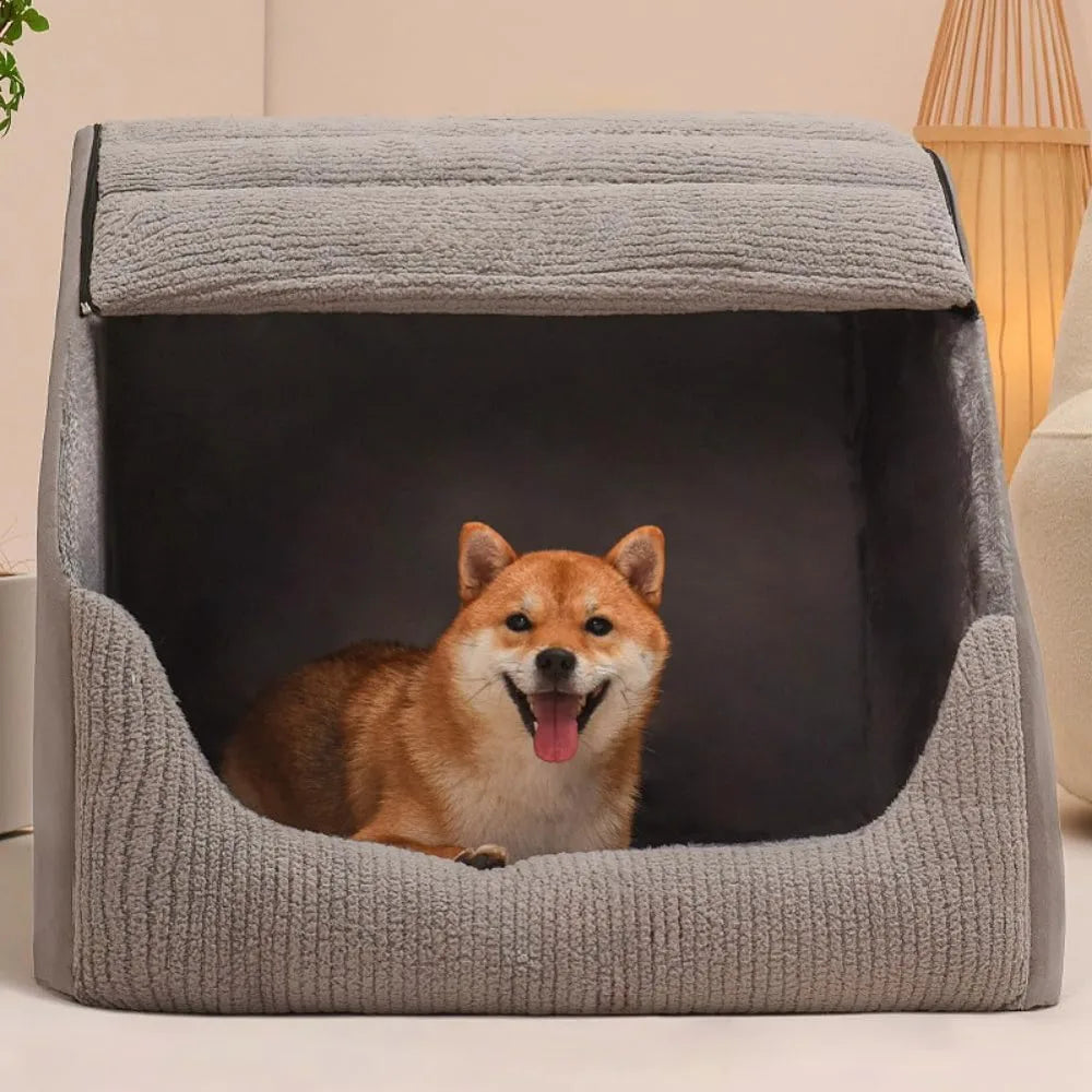 Cozy Dog Bed House Indoor Memory Foam Plush Cave Cushion