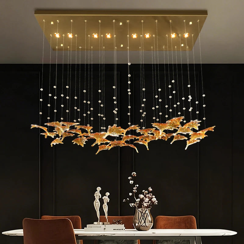 Yingxuan Dining Area Glass Pendant Lamp LED Chandelier