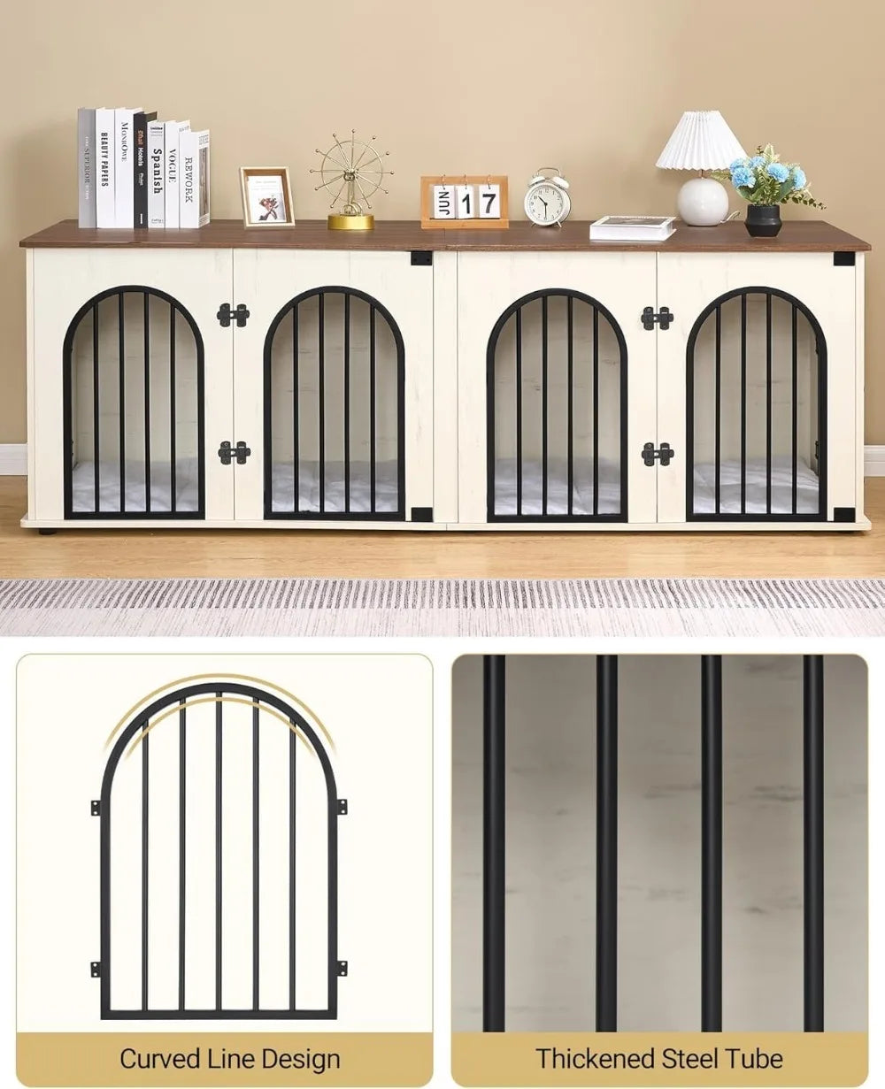 Heavy Duty Indoor Dog Kennel Furniture TV Stand End Table With Divider