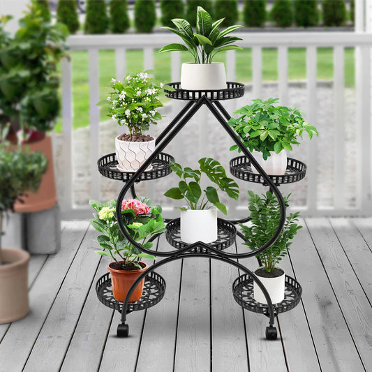 Six Potted Heart Flower Pot Stand Four Tier Plant Stand