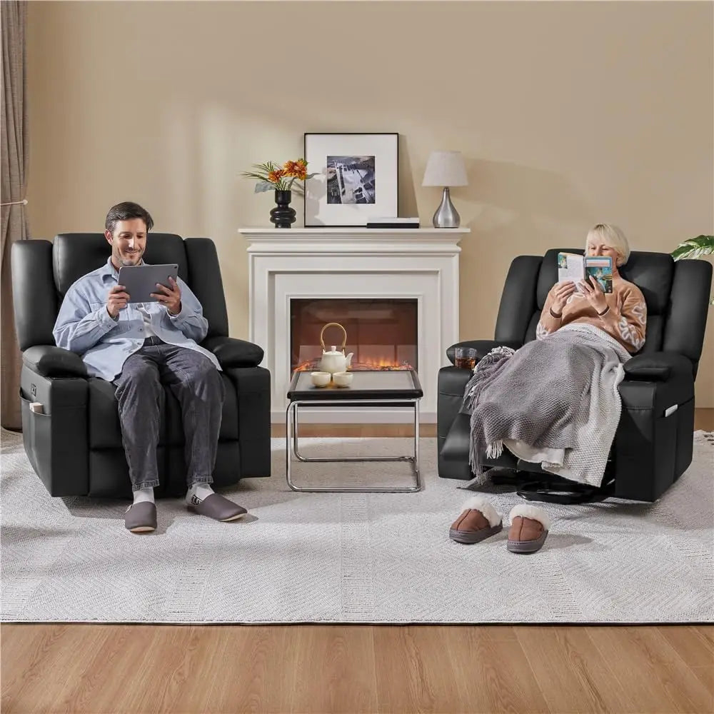 Power Lift Recliner Chair PU Leather Massage With USB Heat