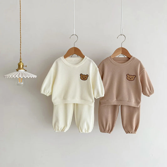 Autumn Baby Set Cartoon Bear Pullover Sweater 0 To 2 Years