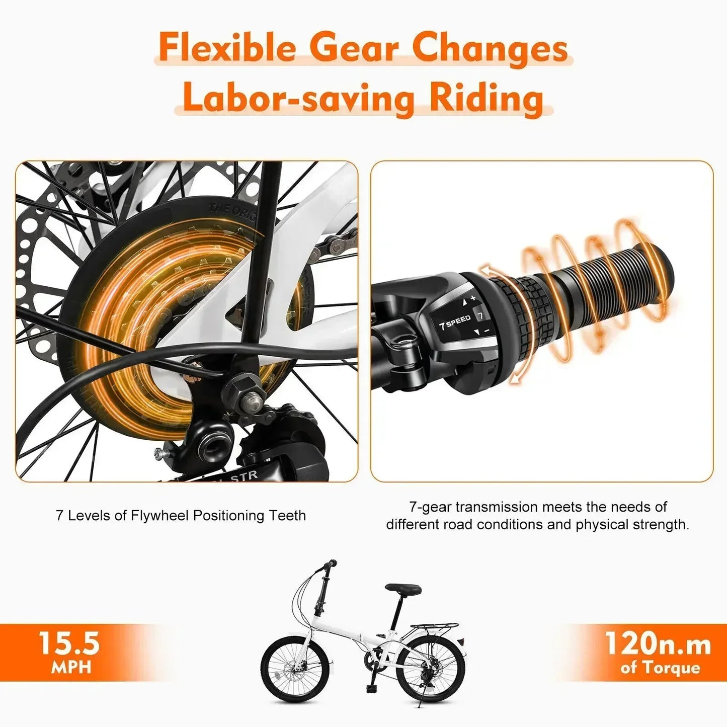 Folding City Bicycle For Adults 7 Speed Portable Commuter Bike