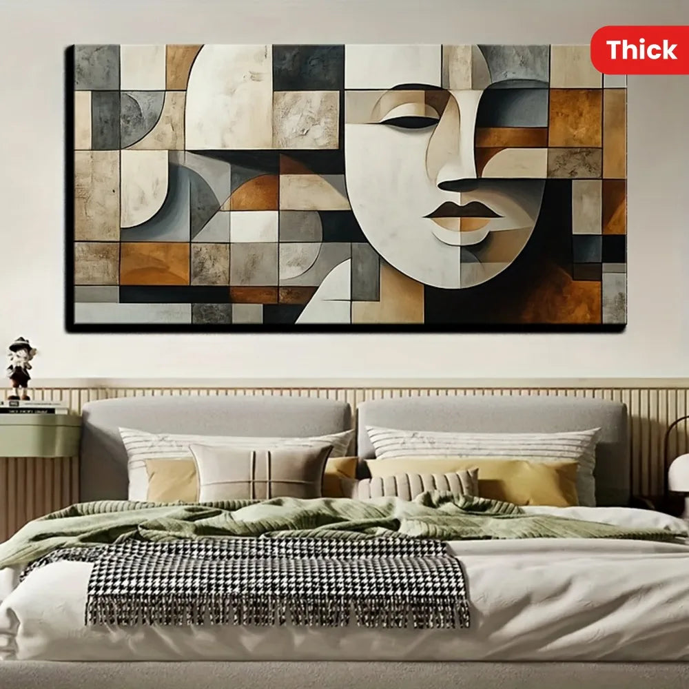 Hand Painted Oil Paintings In Abstract Geometric Shapes Wall Art
