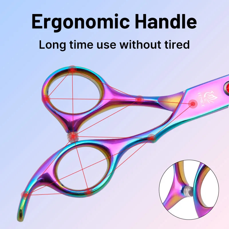 Fenice Rainbow Black Dog Grooming Scissors Shears Set