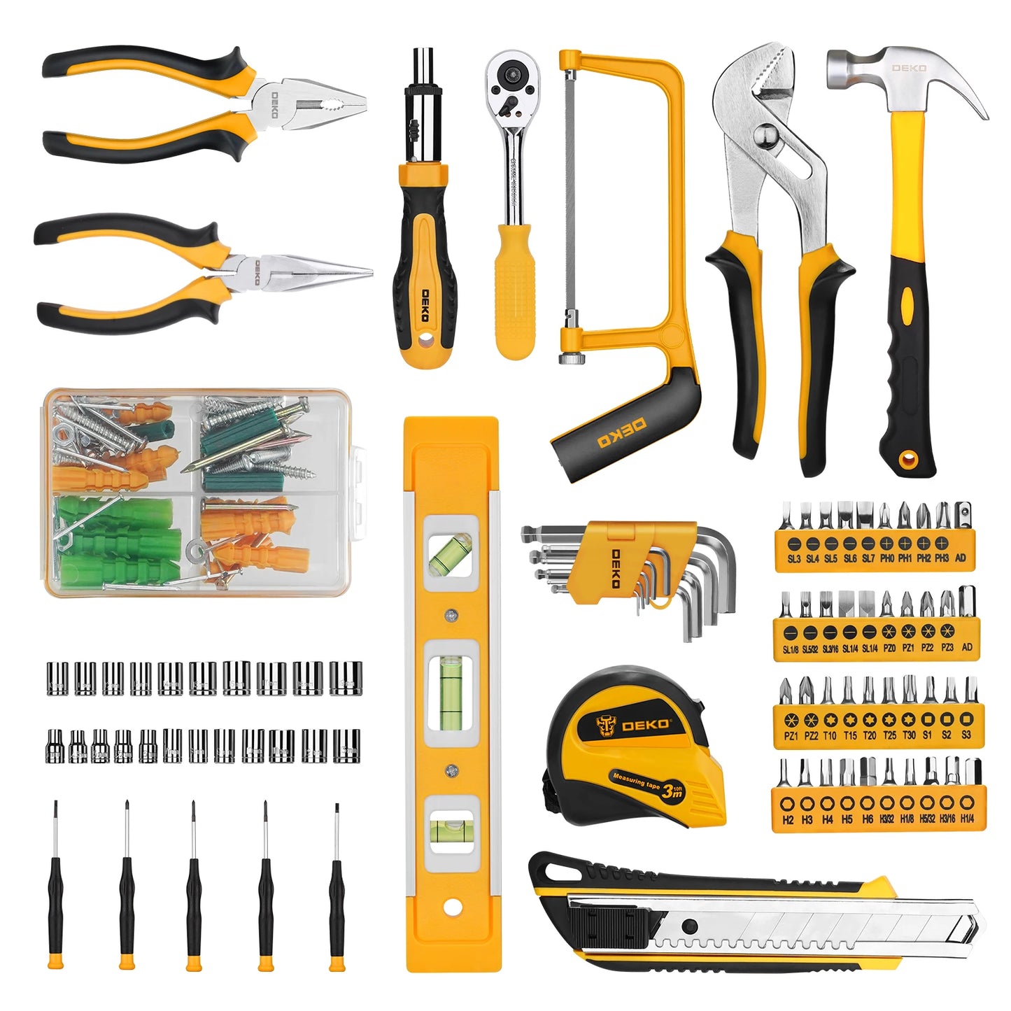DEKODIY 228Pcs Socket Wrench Auto Repair Tool Kit Set