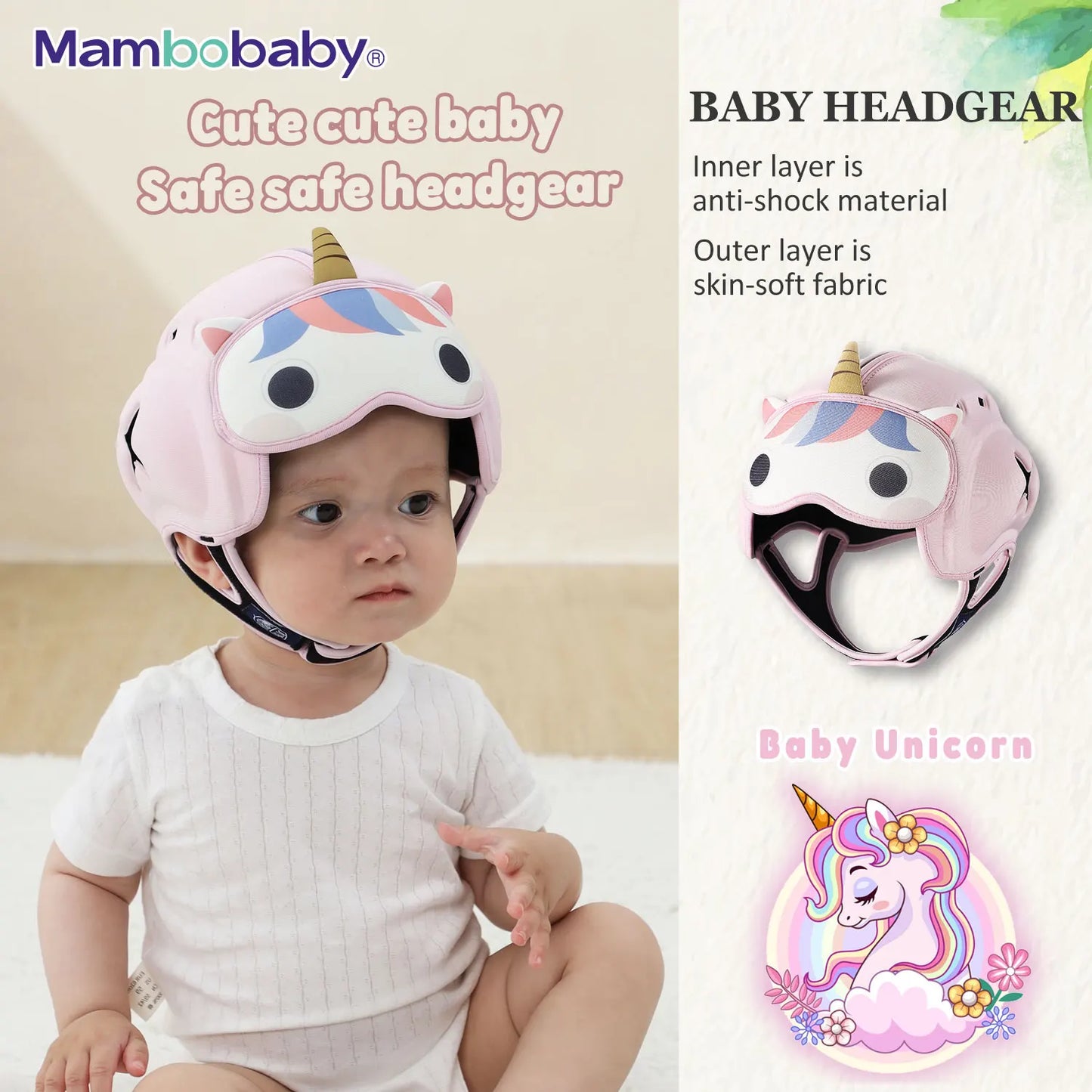 Mambobaby Safe Anti-Shock Baby Helmet for Crawling Infants