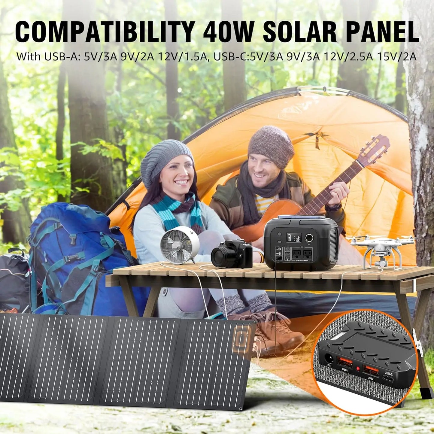 SinKeu 300W Portable Power Station 260Wh Solar Generator