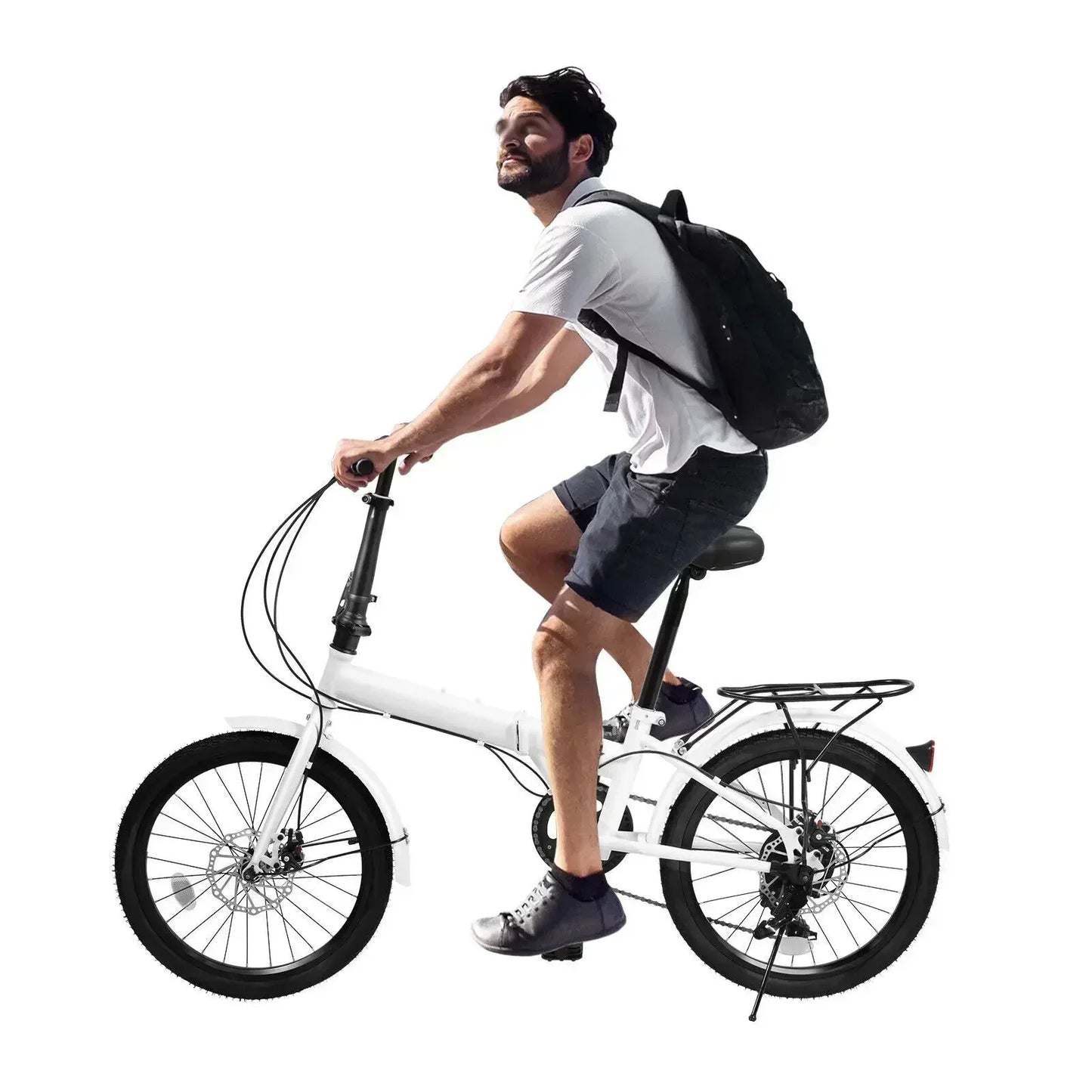 Folding City Bicycle For Adults 7 Speed Portable Commuter Bike