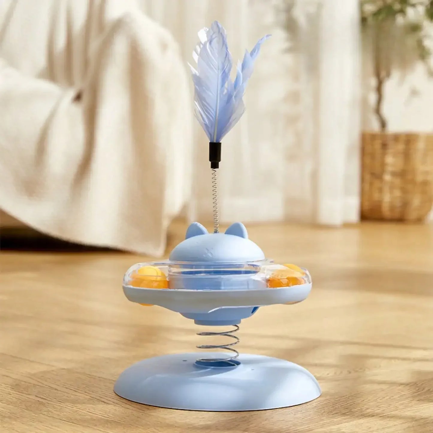 Indoor Cat Interactive Toy 360 Degree Rotating Feeder