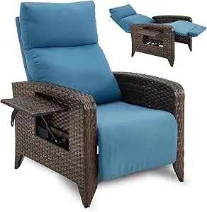 Upgraded Outdoor Recliner Chair with Adjustable Footrest