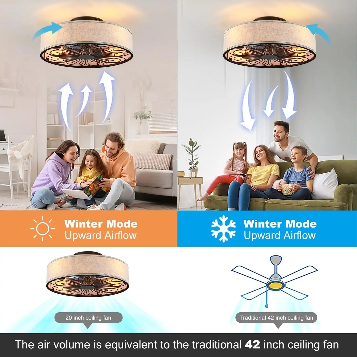 Boho Rattan Bladeless Ceiling Fan With Light and Remote
