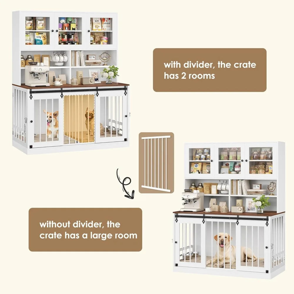 DAFIFY Dog Crate Furniture for Large Dogs With Divider