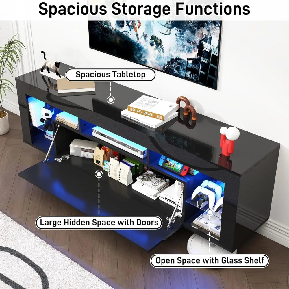63 Inch Floating High Gloss LED TV Stand for 75 Inch TVs