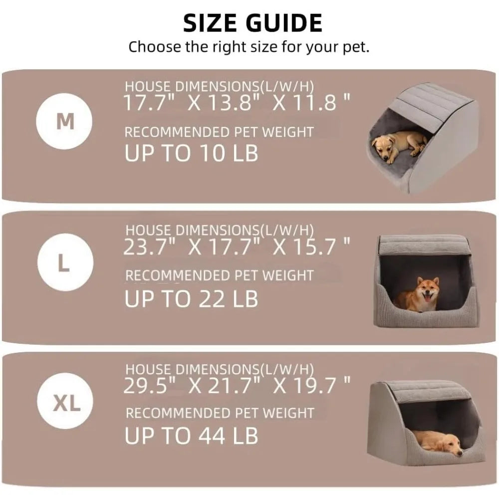 Cozy Dog Bed House Indoor Memory Foam Plush Cave Cushion
