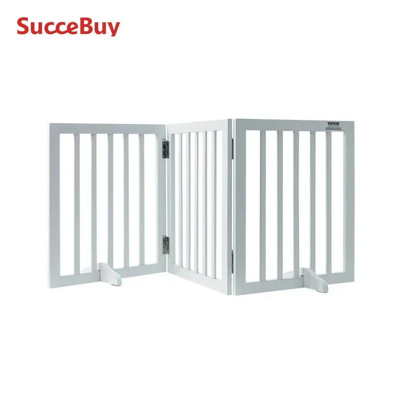 SucceBuy Freestanding Dog Gate Foldable 3 Panels For Narrow Passages