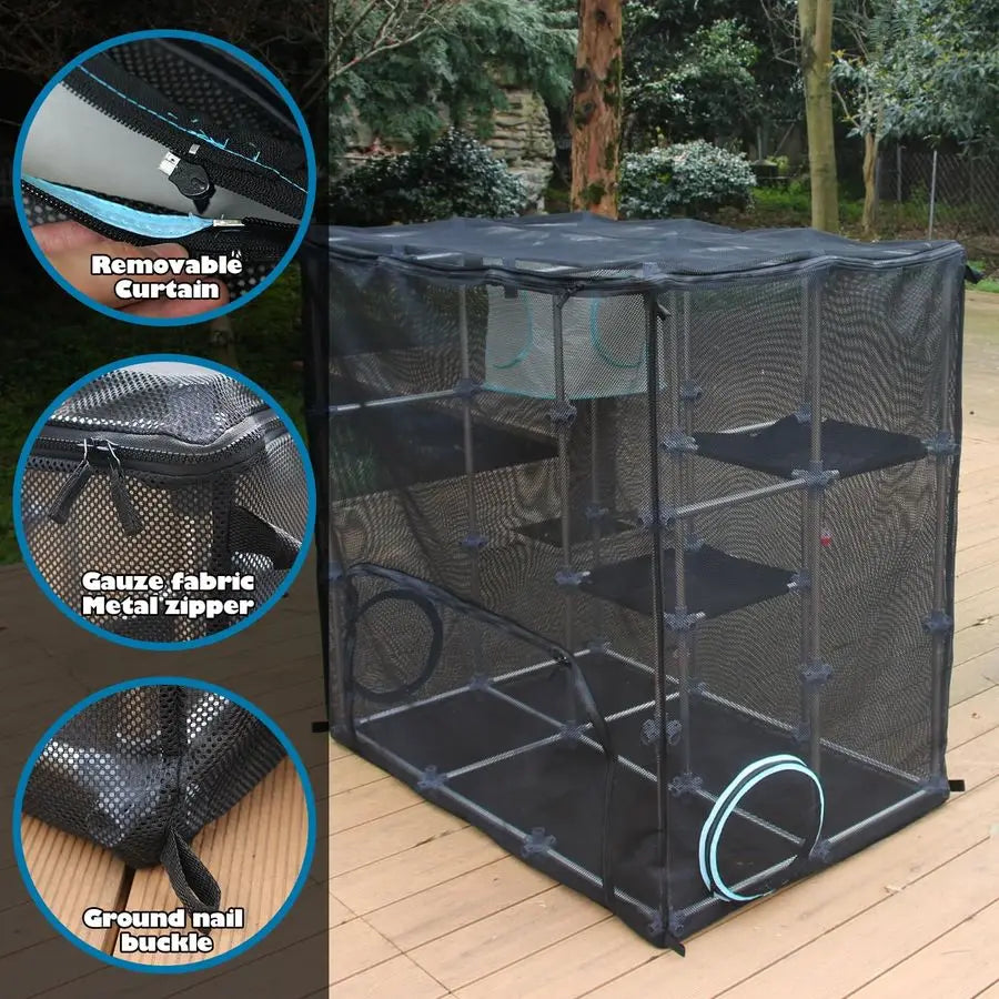 XMSJ Catio Outdoor Cat Enclosure Mega Kit Indoor Outdoor