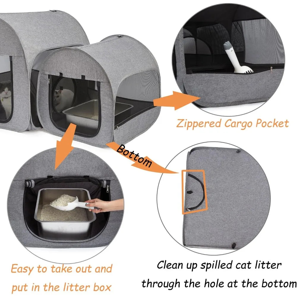Foldable Cat Playpen For Recovery And Postoperative Care