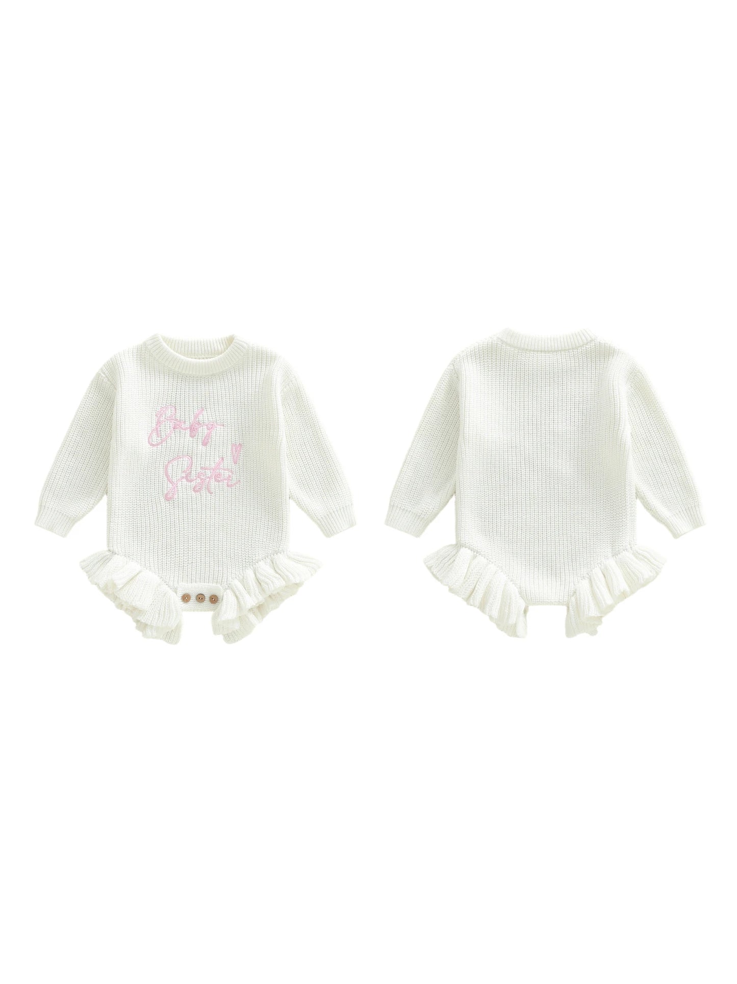 CN Guangdong Baby Romper Knit With Floral Embroidery Round Neck