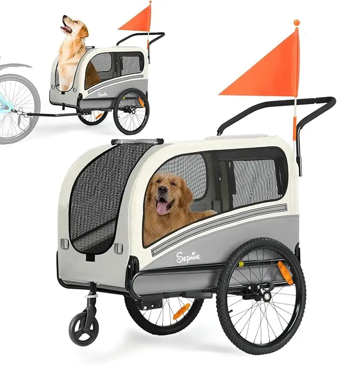 Dog Bike Trailer and Stroller for Pets Up to 88 Pounds