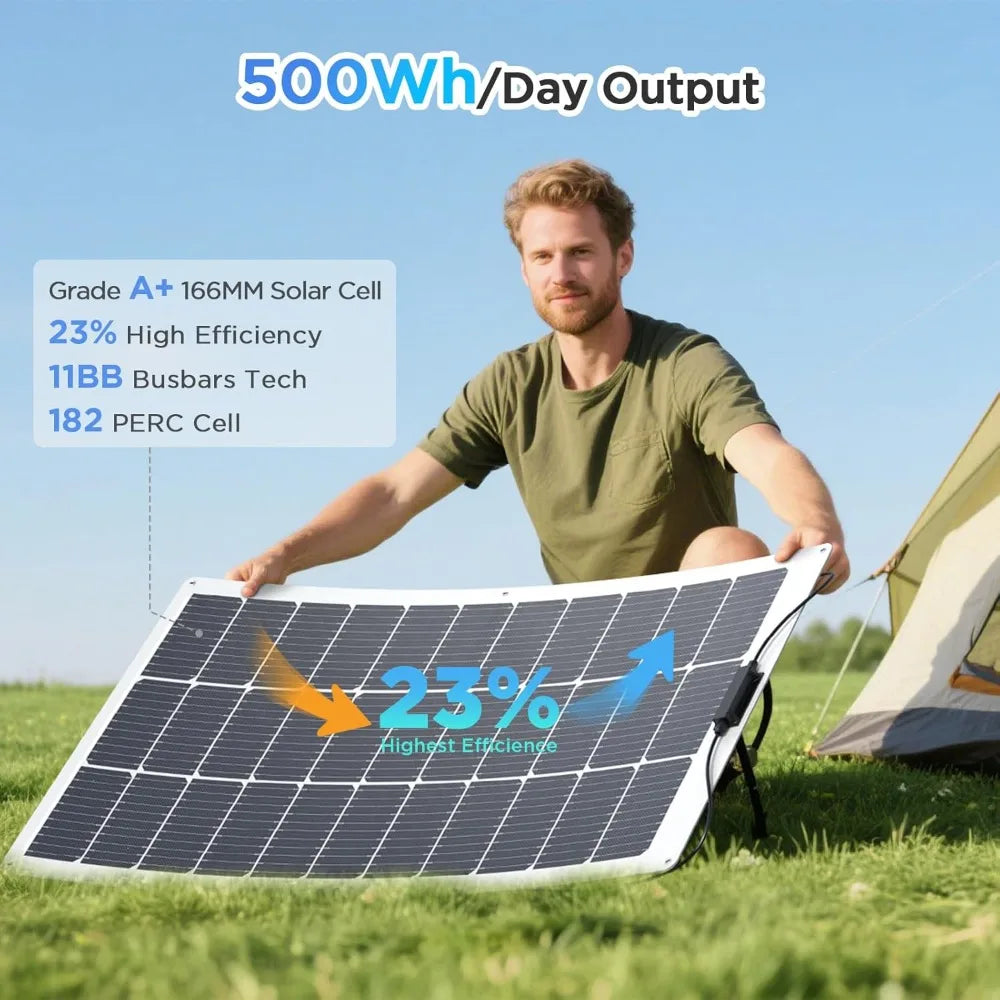 High Efficiency 400W Flexible Solar Panel Kit with 4x100W Modules and Portable Design
