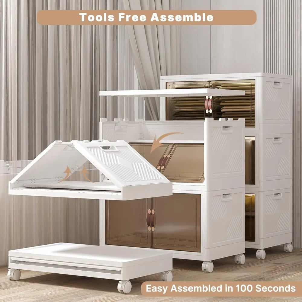 Stackable Storage Bins With Lids And Wheels Plastic Containers