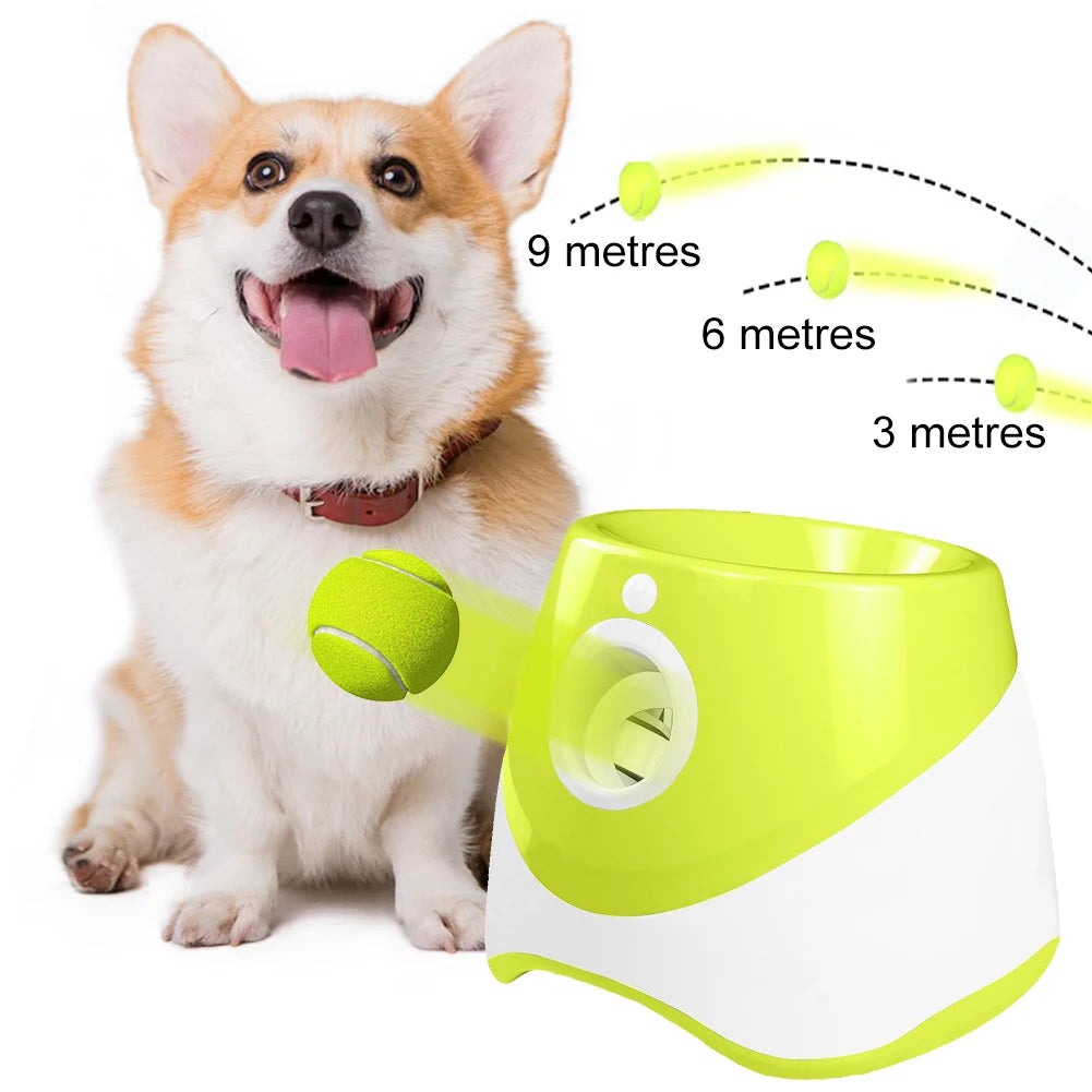 Pet Prime Automatic Dog Ball Thrower Launcher 3 Tennis Balls