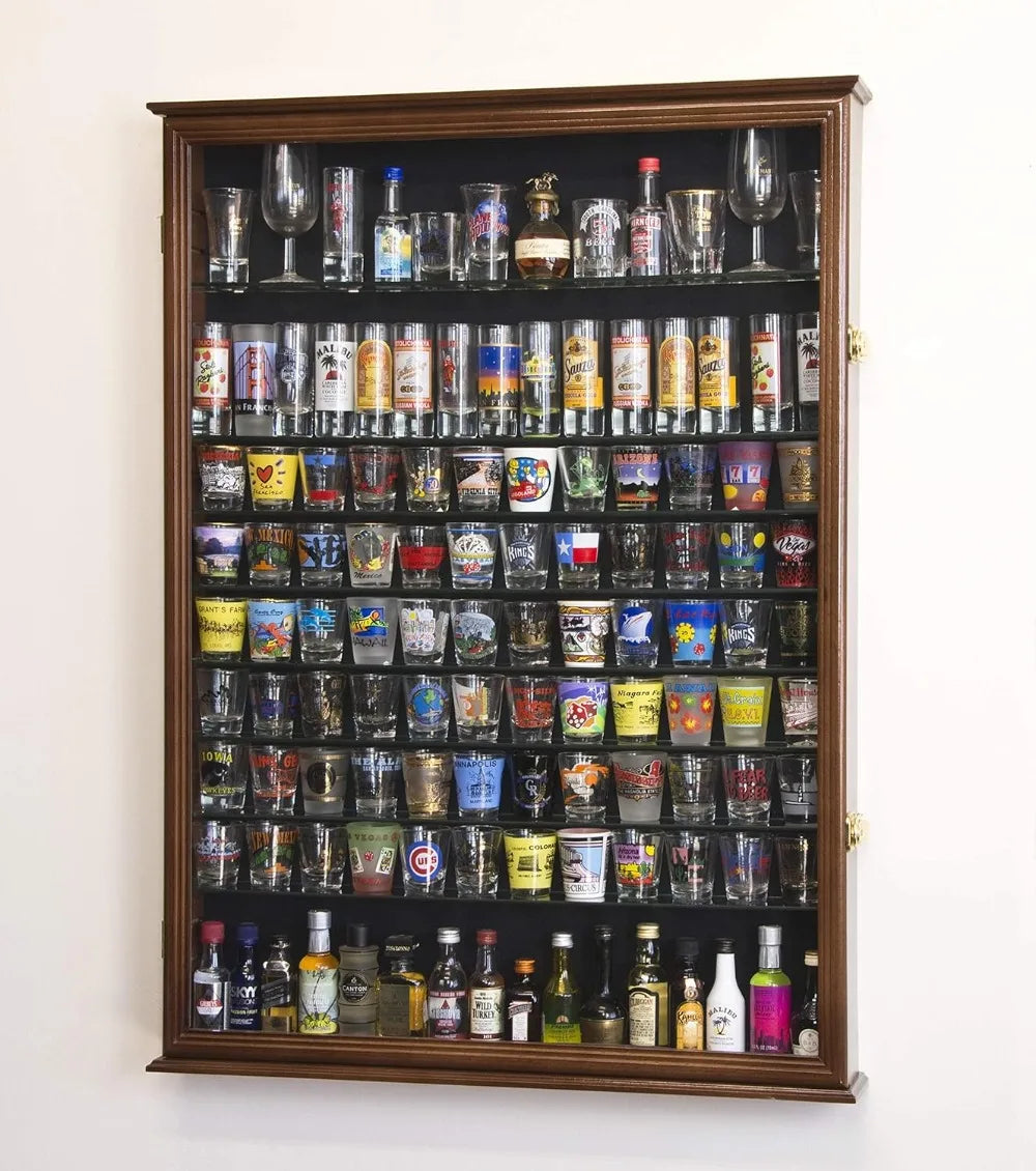 Shot Glass Display Case Lockable UV Protected Acrylic