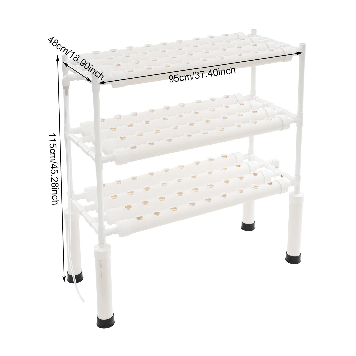 Hign-concerned 3 Tier 108 Hole Vertical Hydroponic Grow Rack