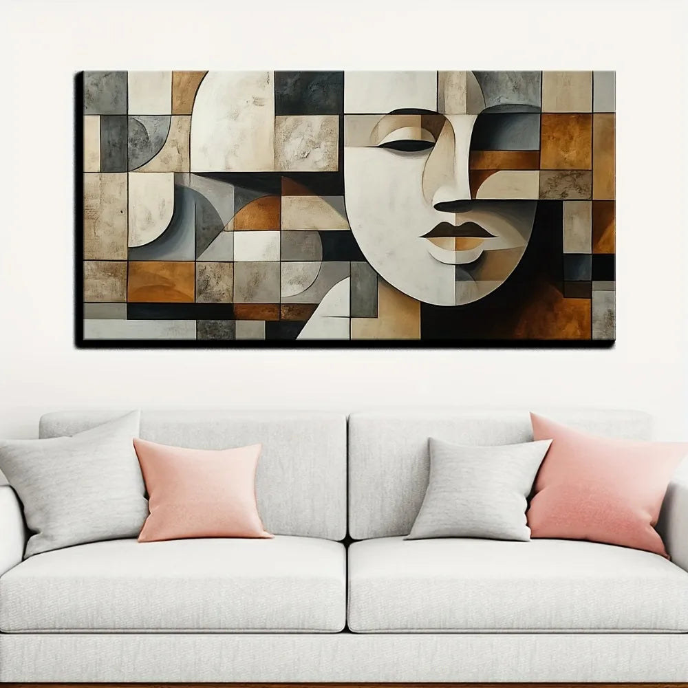 Hand Painted Oil Paintings In Abstract Geometric Shapes Wall Art