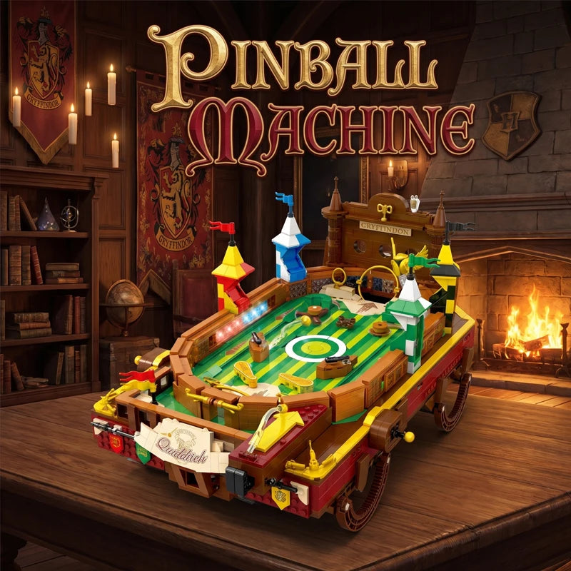 Barweer Pinball Machine Building Blocks With Motor Toy Gift