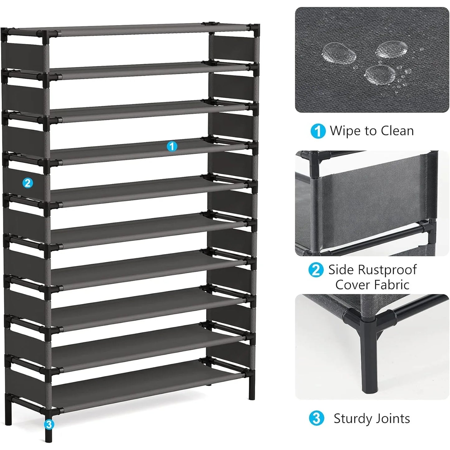 Tribesigns Large Capacity Multi Layer Shoe Rack 50 Pairs