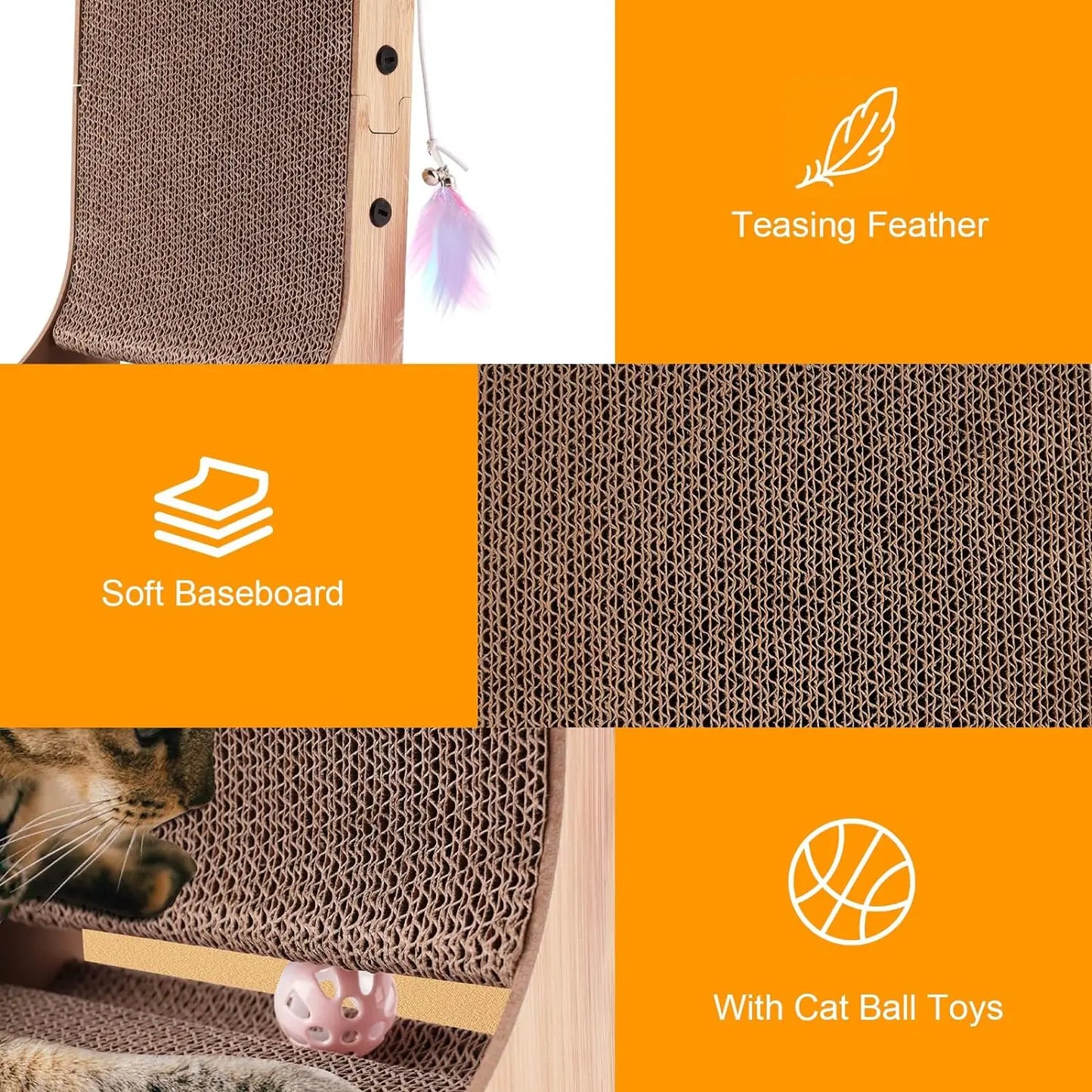 L Shape Cat Scratcher Pad for Happy Indoor Cats