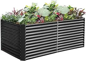 Land Guard 8x4x3ft Galvanized Raised Garden Bed 36 Inch Tall