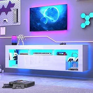 63 Inch Floating High Gloss LED TV Stand for 75 Inch TVs