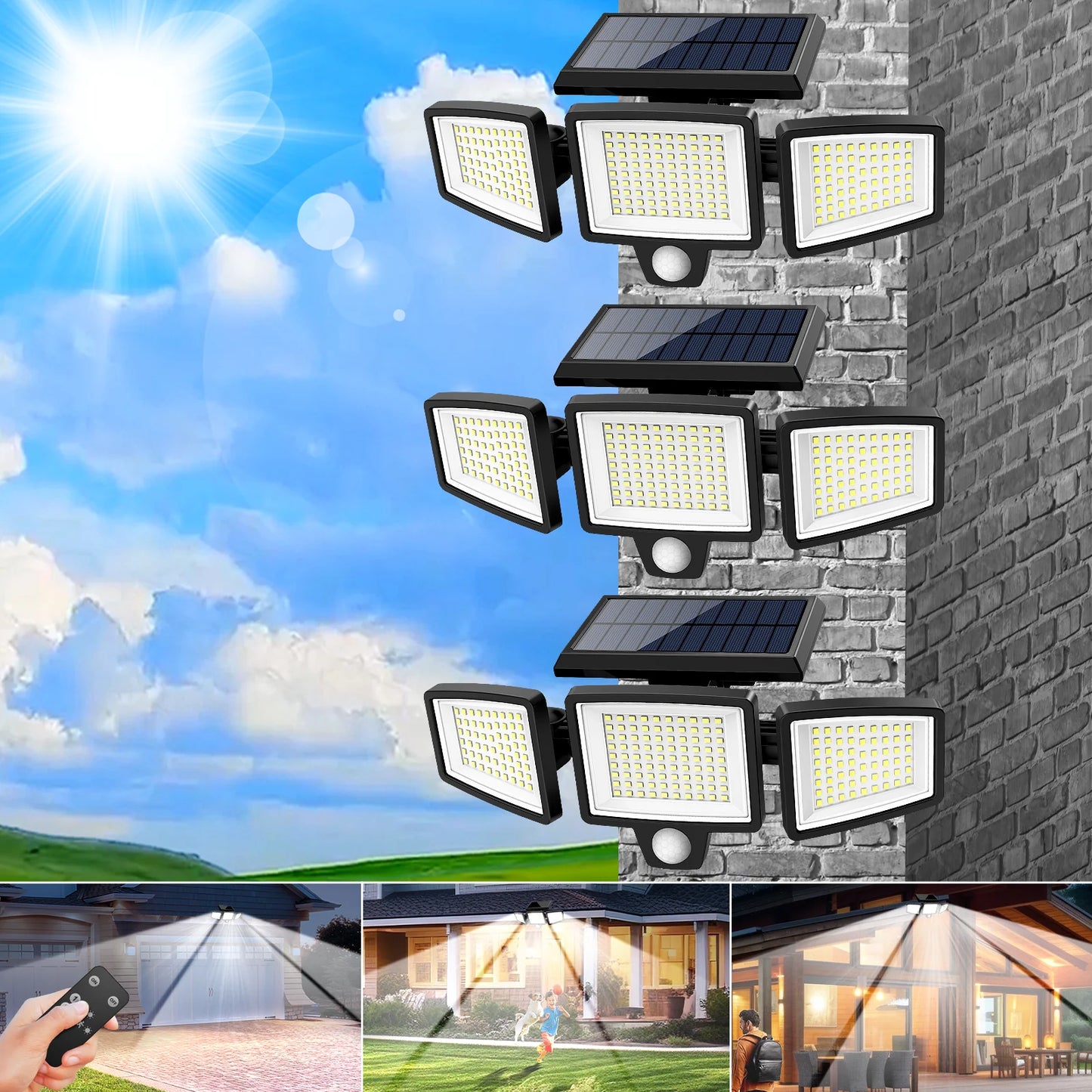 SZRSTH Outdoor Solar Motion Sensor Lights For Porch And Yard
