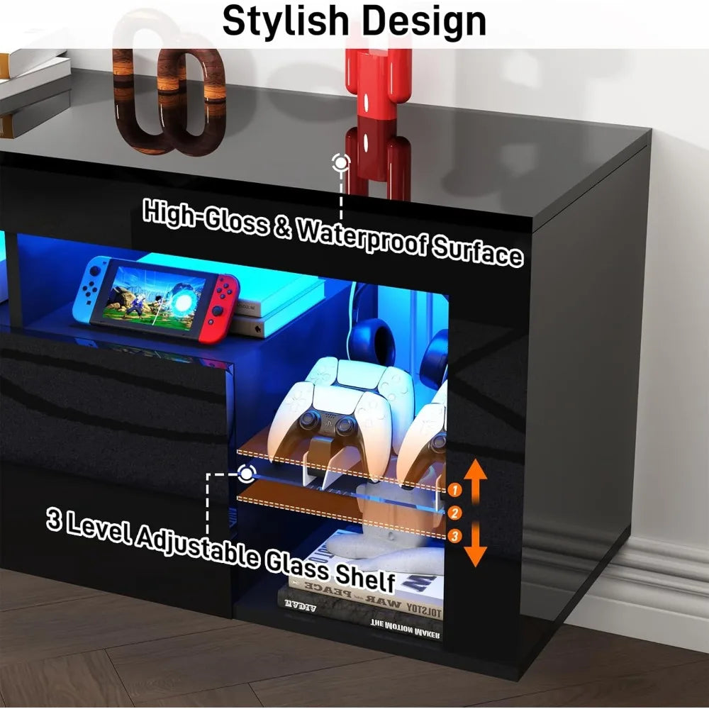 63 Inch Floating High Gloss LED TV Stand for 75 Inch TVs