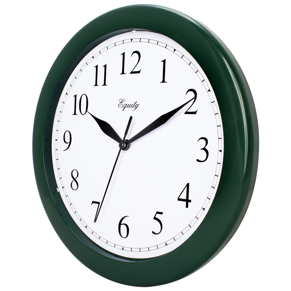 10 Inch Green Quartz Wall Clock With Arabic Numbers Battery Operated