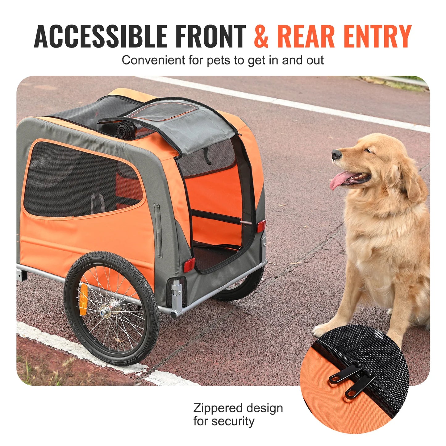 SucceBuy Dog Bike Trailer Carrier With Folding Frame
