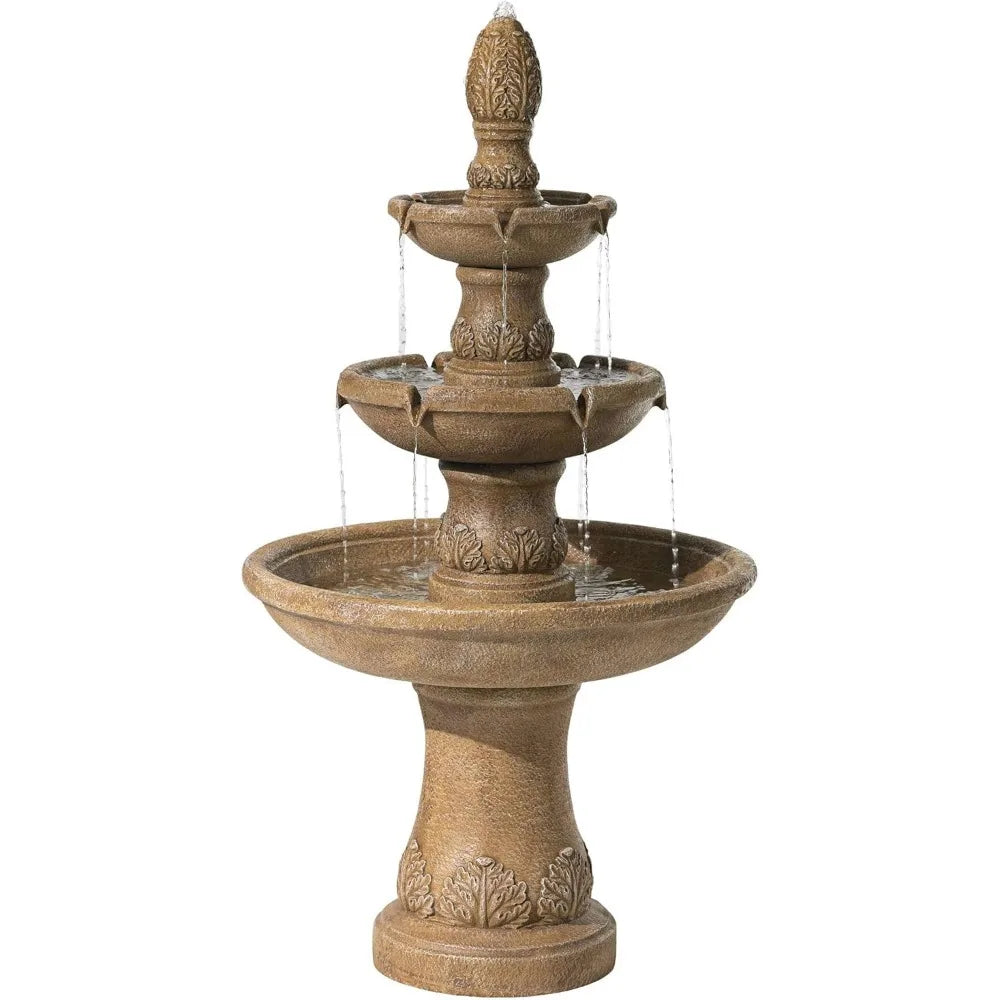 Domanico Italian Outdoor 3 Tier Bubbler Fountain 57 Inch