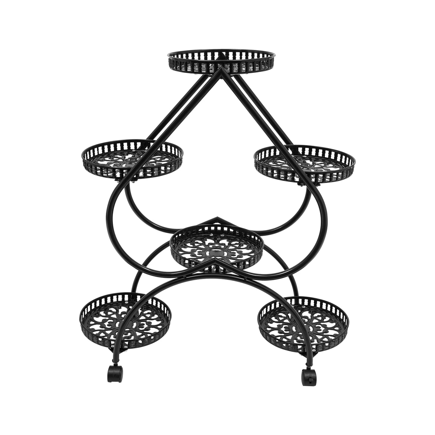 Six Potted Heart Flower Pot Stand Four Tier Plant Stand
