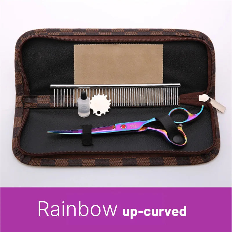 Fenice Rainbow Black Dog Grooming Scissors Shears Set