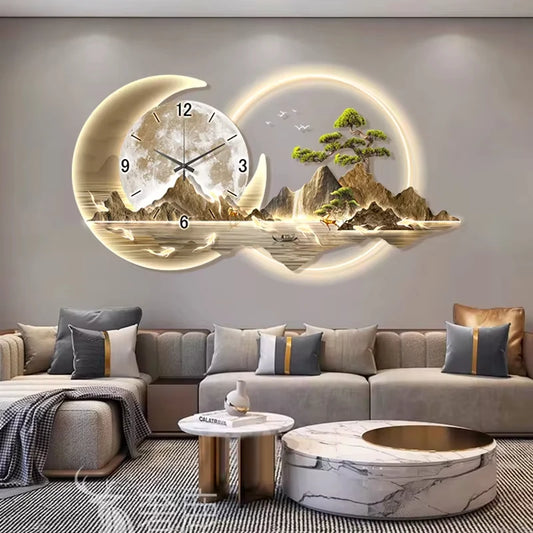 Fashion Luxury Wall Clock Chinese Style Nordic Decor Silent