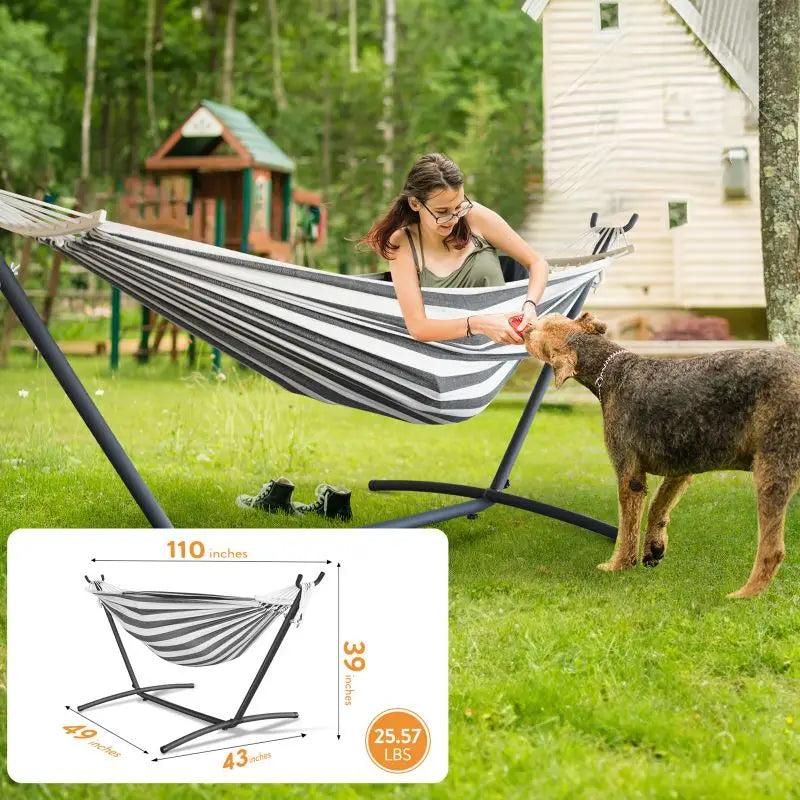 Gyroor Adjustable Stand Hammock 600lb Capacity Outdoor Bed With Storage