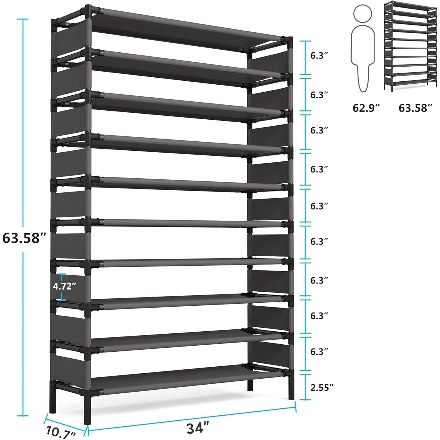 Tribesigns Large Capacity Multi Layer Shoe Rack 50 Pairs