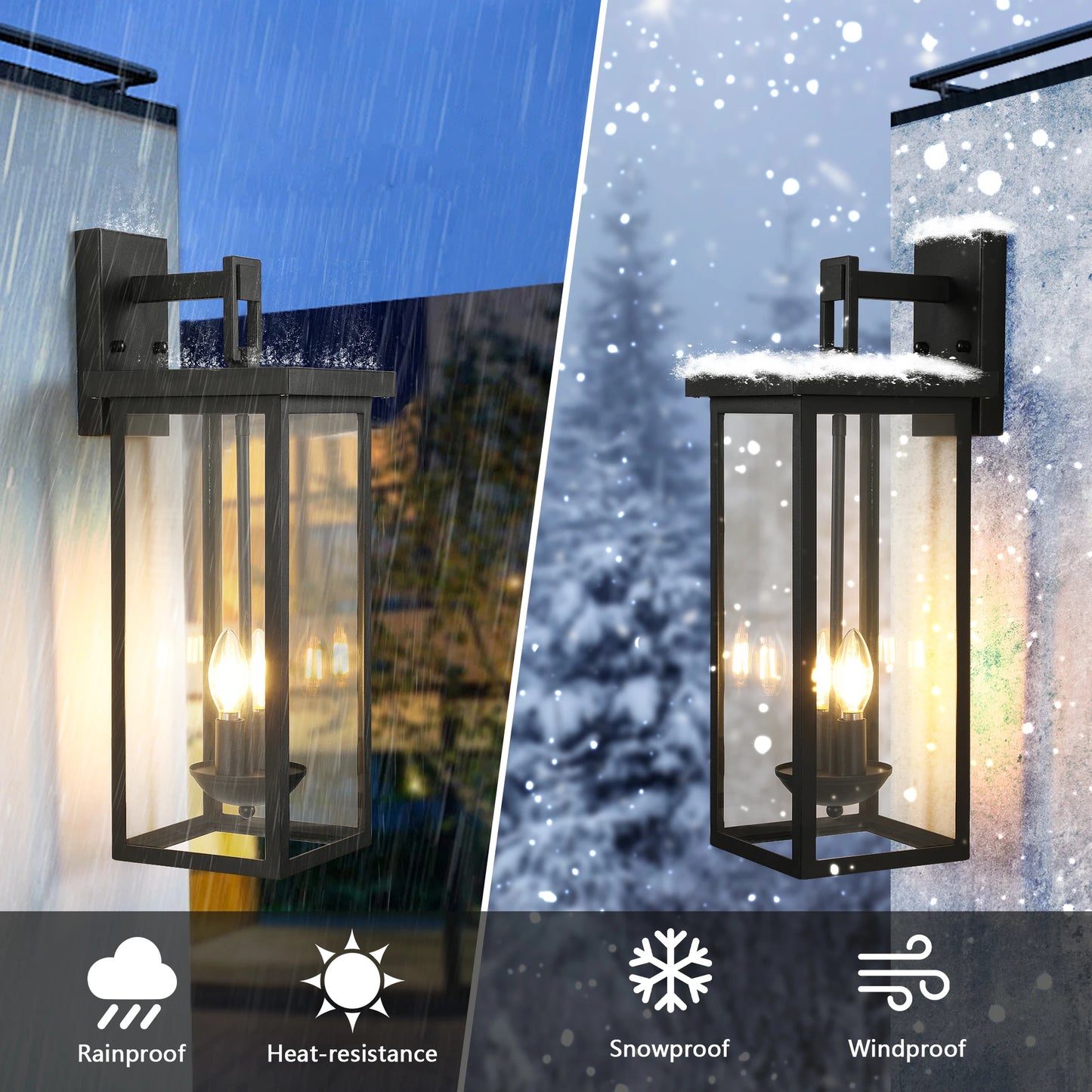 ARLGSITE Outdoor Wall Lantern With Dusk To Dawn Sensor Glass