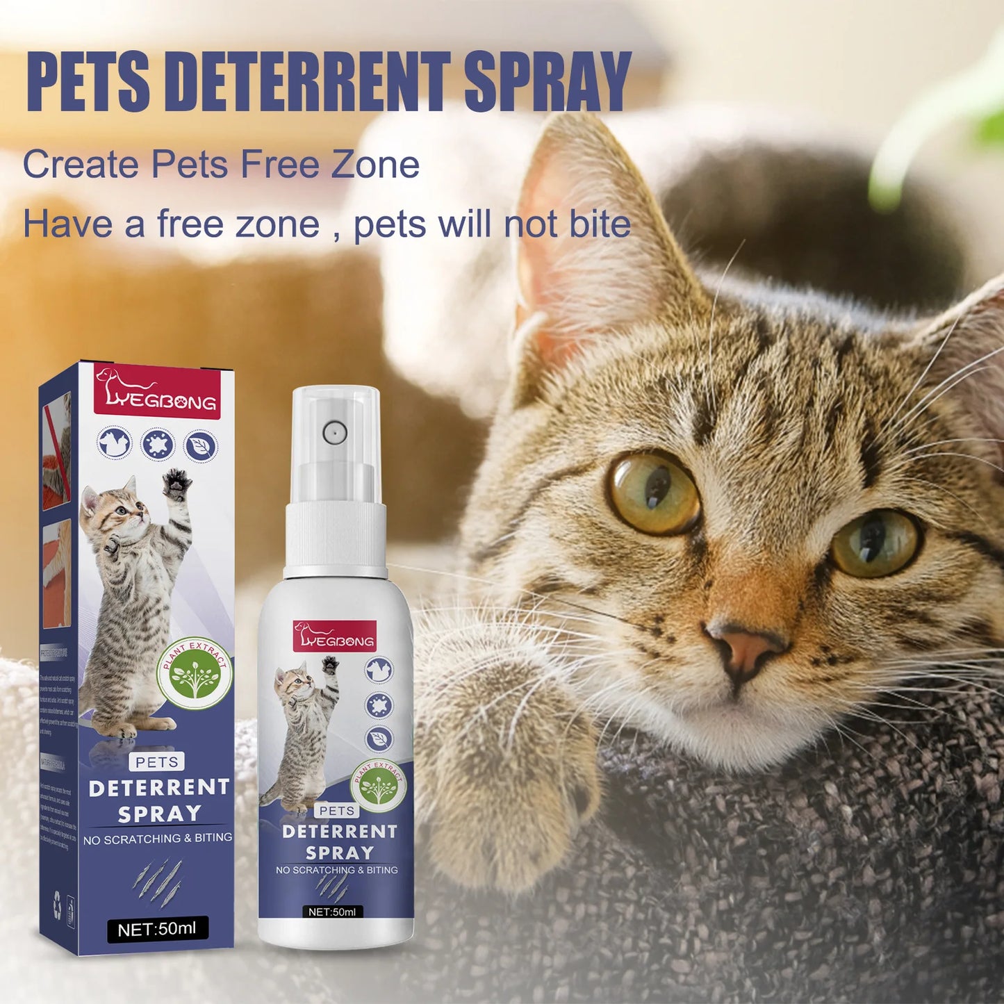 Natural Cat Scratch Deterrent Spray with Orange Fragrance