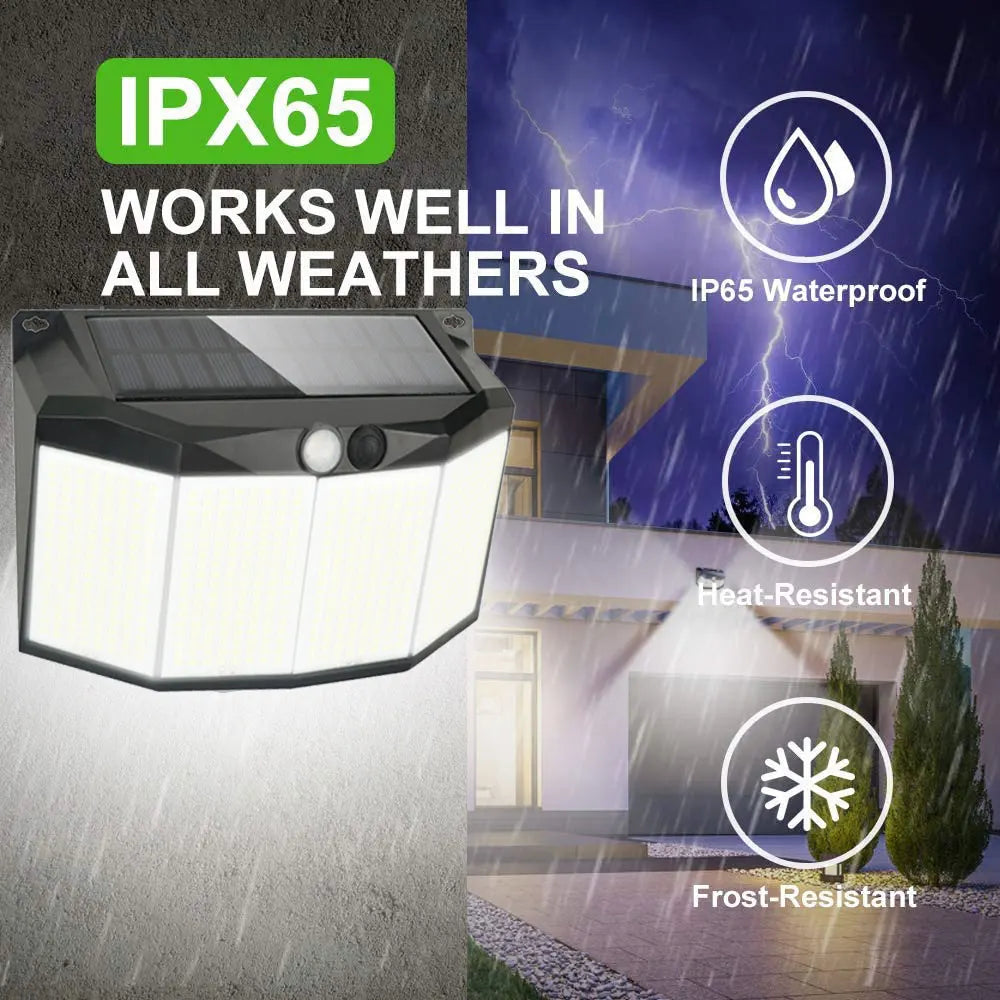 576 LED Solar Motion Sensor Flood Light For Outdoors