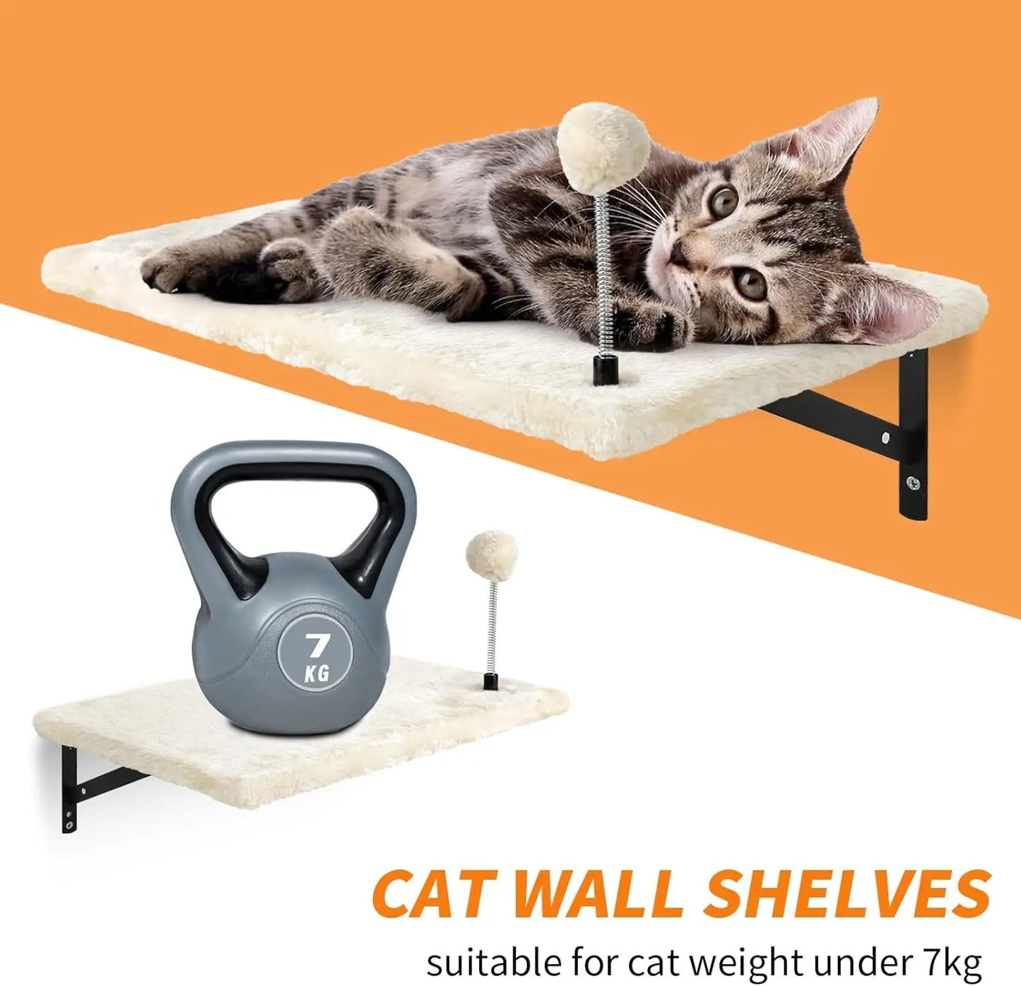 Wall Mounted Cat Climber Set With Shelves Bridge Hammock