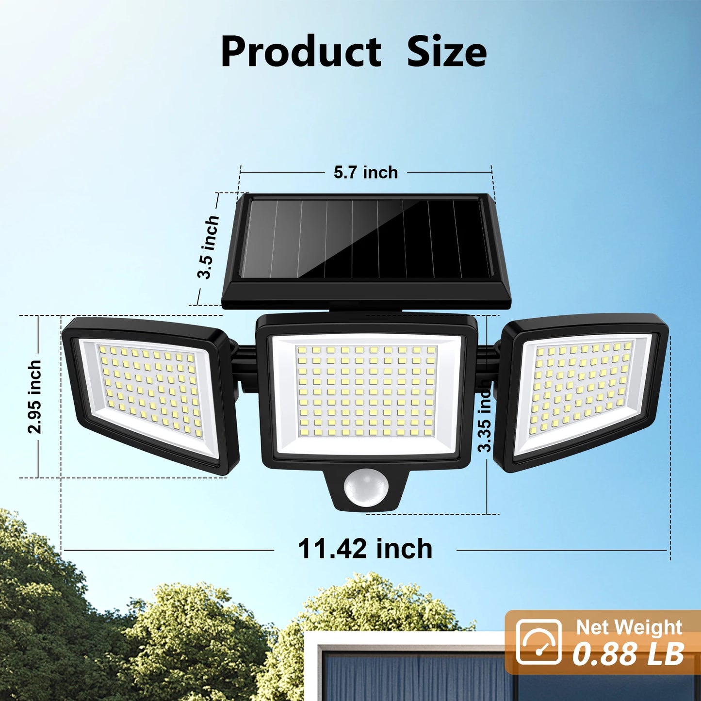 SZRSTH Outdoor Solar Motion Sensor Lights For Porch And Yard
